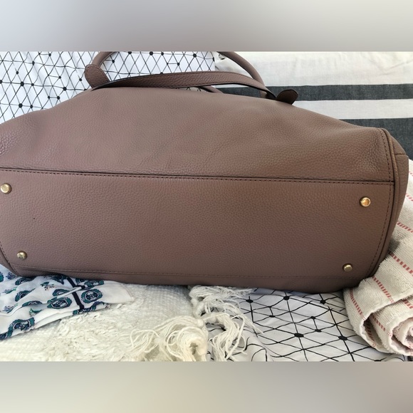 KATE SPADE - unique hard to find solid lavender leather weekender bag - LIKE NEW - Picture 10 of 16